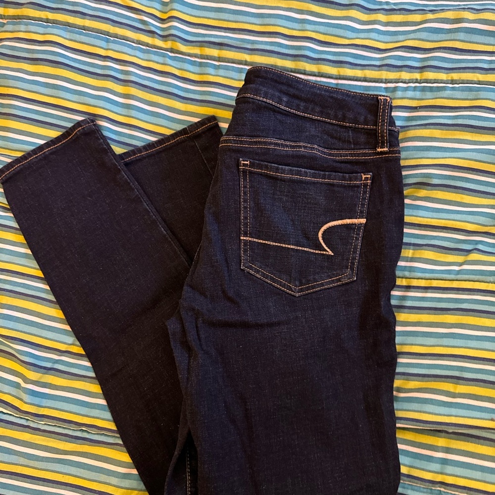 American Eagle Outfitters Women's Dark Blue Skinny Jeans